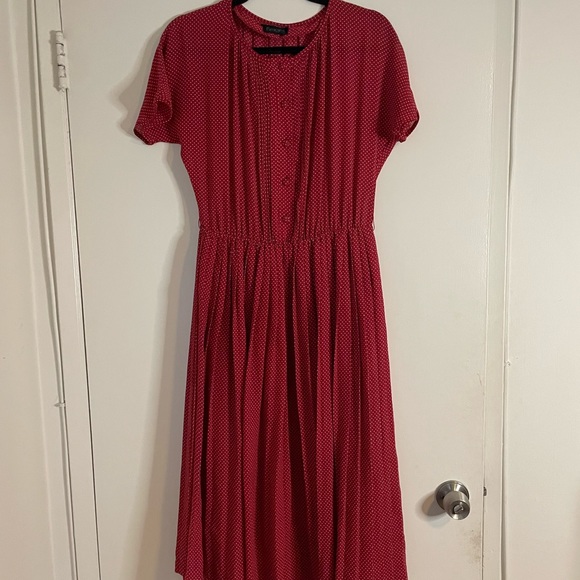 Polka Dot Button Down Dress - Picture 1 of 5